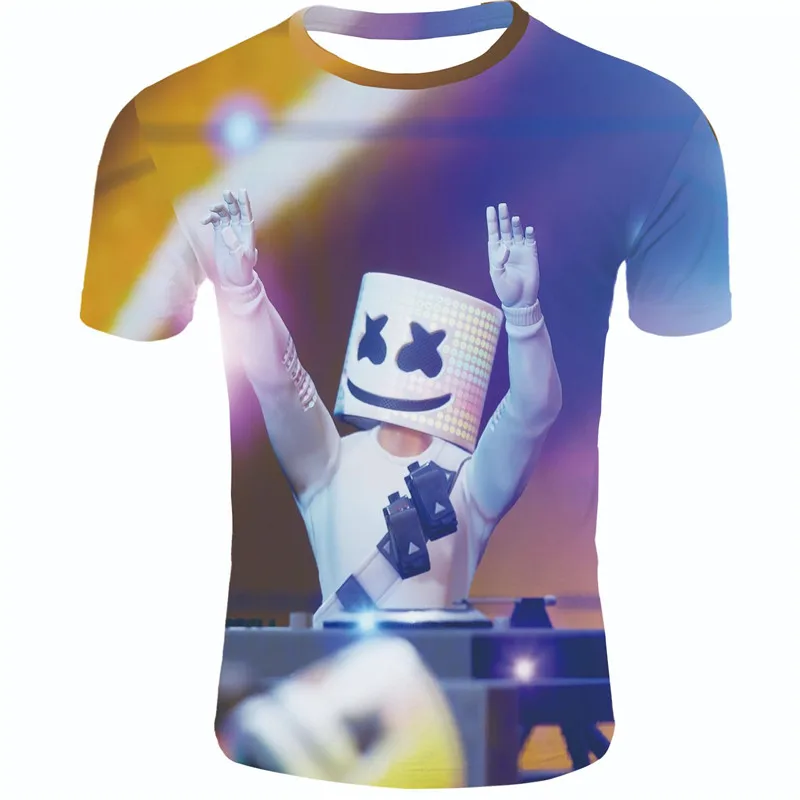 

Summer Fashion T-shirt Men's and Women's Bar DJ Rock Music T-shirt Hip-hop 3D Printed T-shirt Leisure Interesting T-shirt