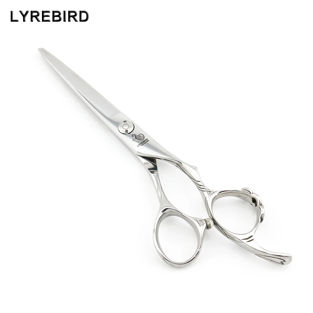 

Professional Hair Shears 6 INCH Silver Hair Scissors Japan 440C Bow-knot Handle Wholesale 10PCS/LOT Lyrebird TOP CLASS NEW