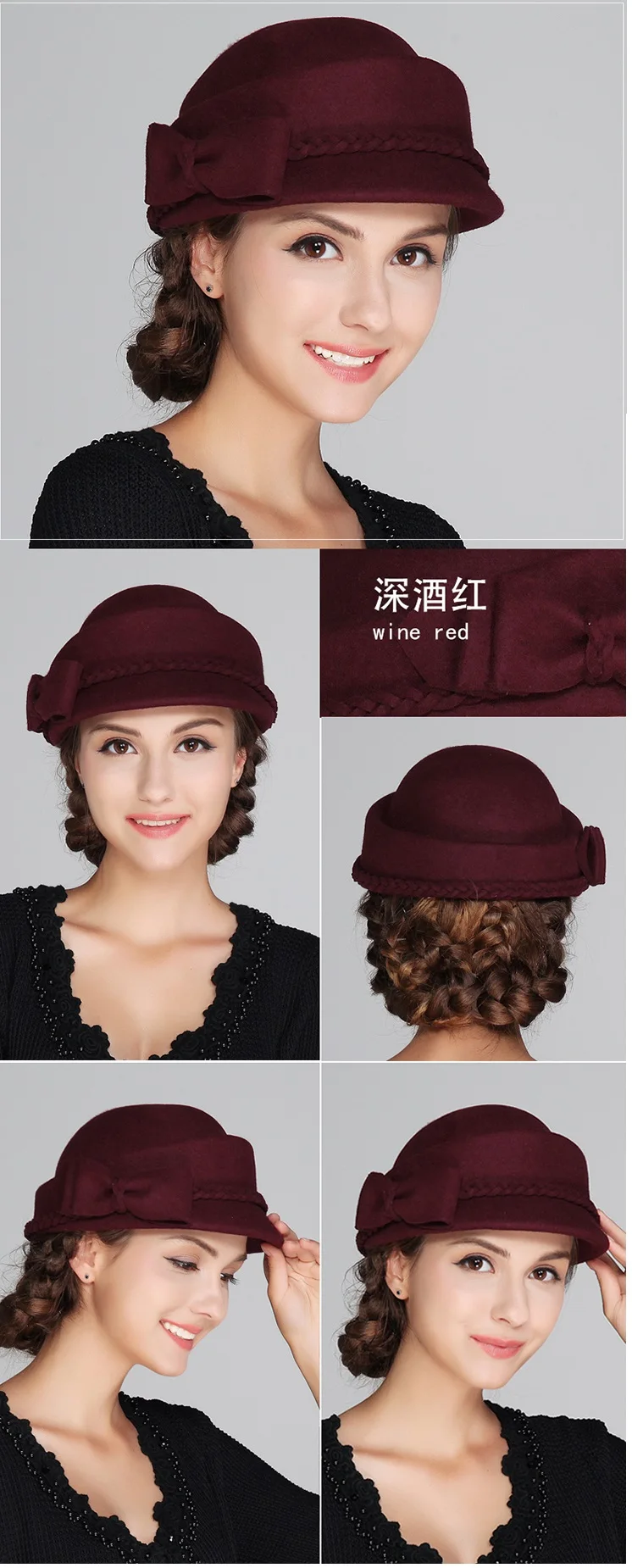 LONFENNENR Womens Hats Elegant Beret Fashion Womens Autumn Winter Stewardess Buds Hat