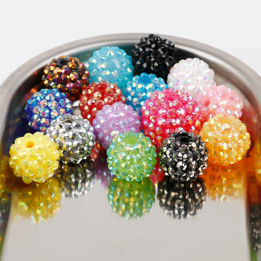 HOT 20pcs 10mm glitter Round Beads Jewelry Pendant Bubblegum Necklace