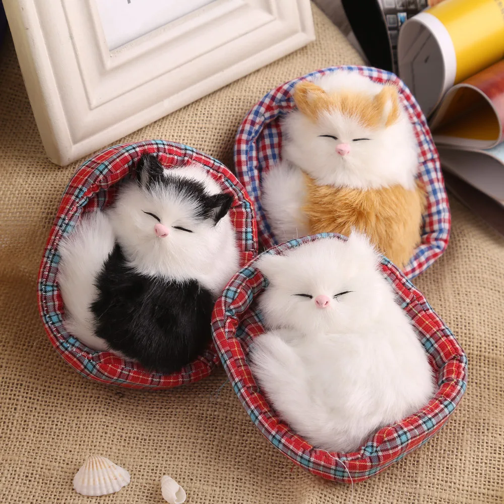 Buy Cute Simulation Sounding Sleeping Cat Plush Doll