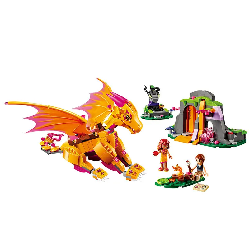 Bela Elves Fire Dragon's Lava Cave креативная игровая игрушка совместимая с Legoingly 41175 модель