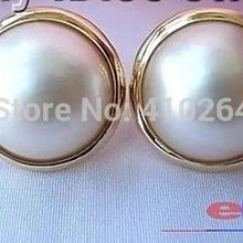 Wholesale_jewelry_wig$ огромные настоящие 20 мм белые серьги MABE из жемчуга с южным морем 925SC