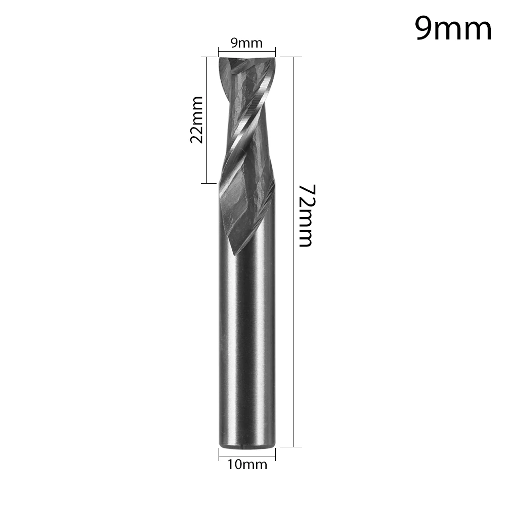 Enhanced Carbide Milling Cutter - 2 Flute Straight Shank End Router Bit, HRC65 Stainless Steel