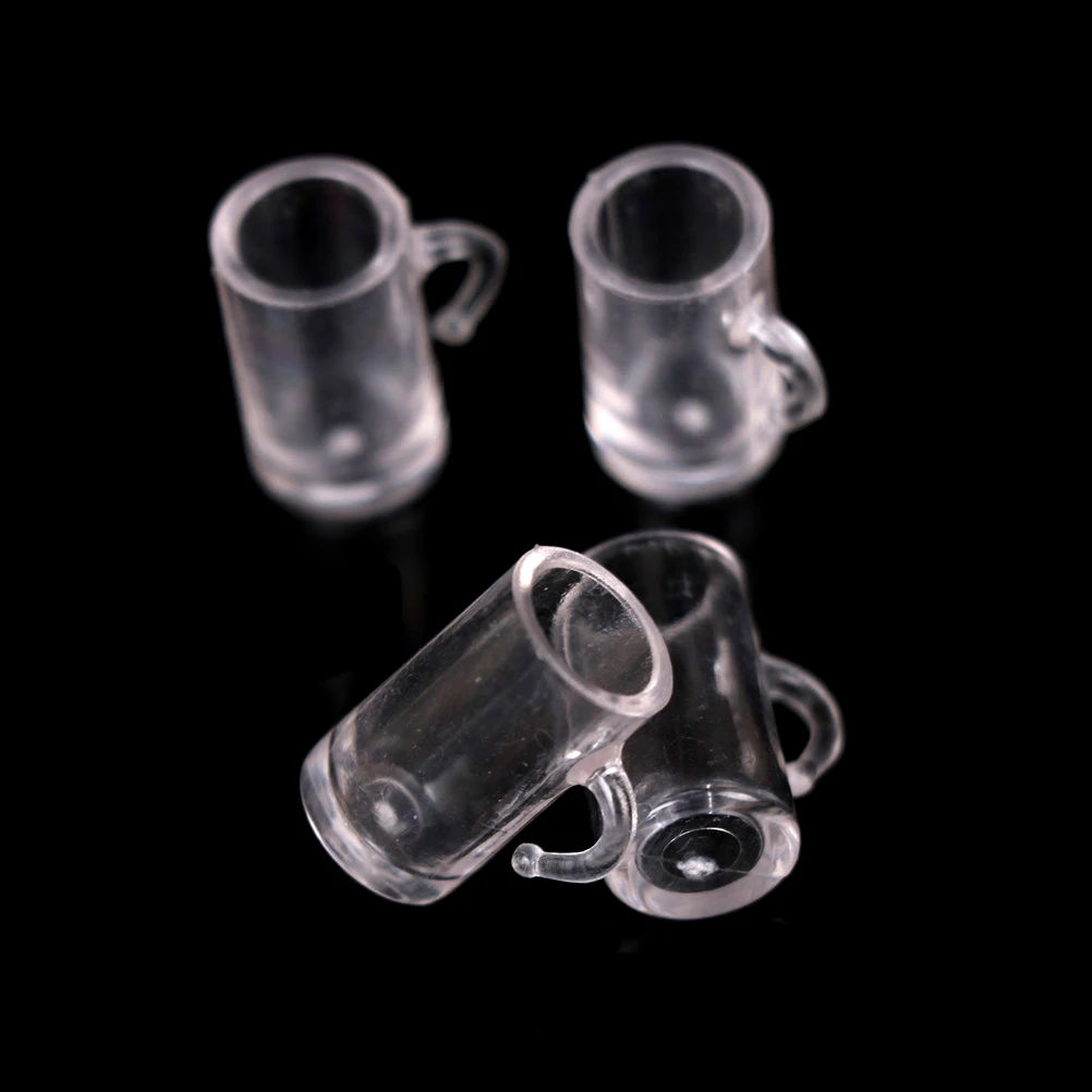 4PCS Dollhouse Miniature Food Model Accessories Mini Beer Glass Cup