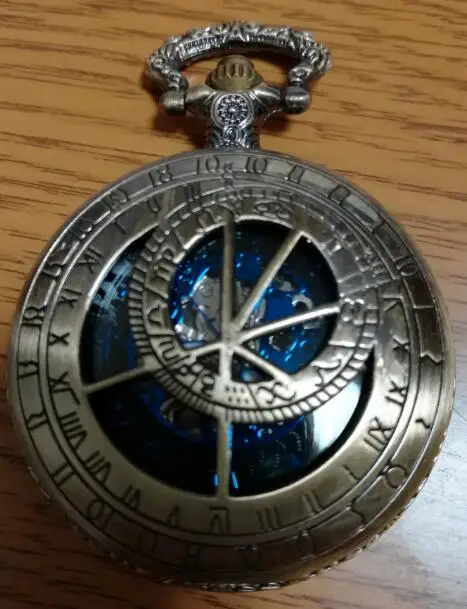 Винтаж Полые черный Римский циферблат стимпанк карманные часы Механические рука ветер скелет для мужчин женщин подарок с цепочкой