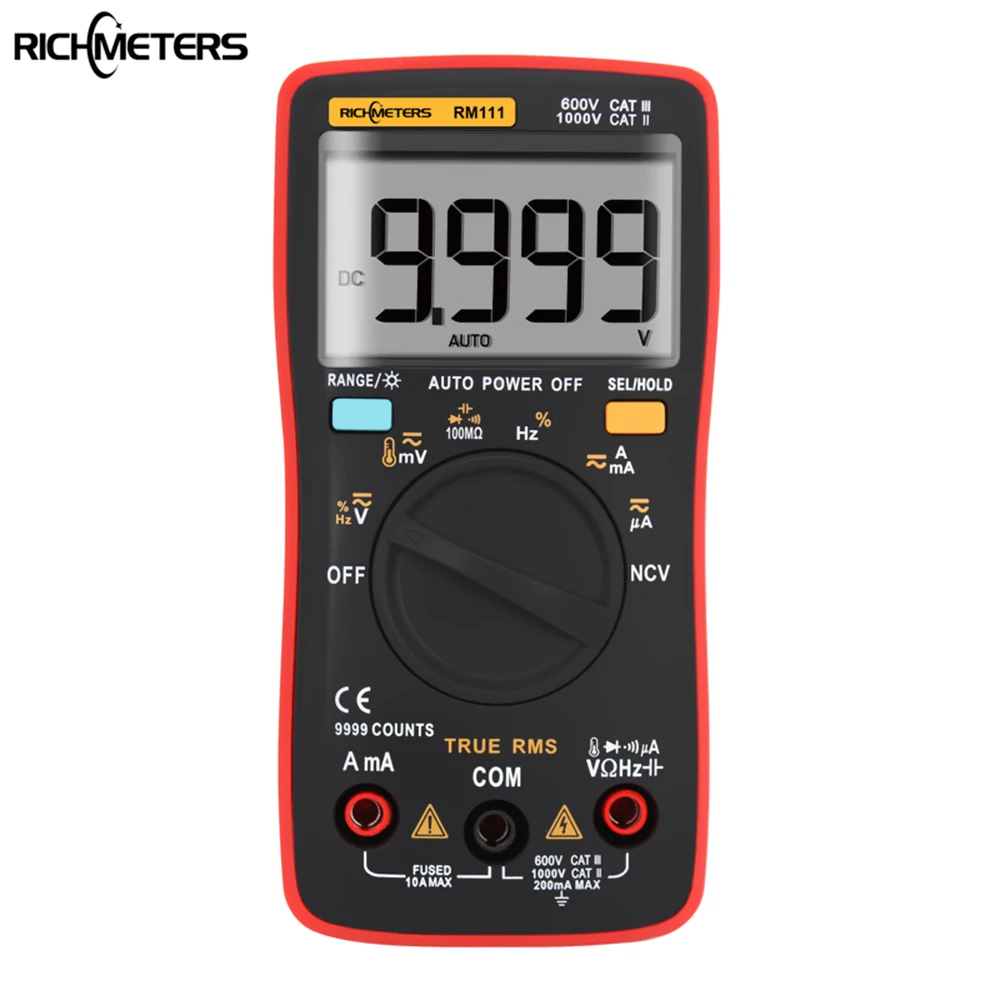 

RM111/RM100 multimetro analogico NCV True-RMS Digital Multimeter capacitor tester Temperature Back light AC/DC voltmeter Ammeter