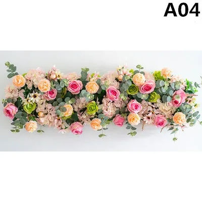 1 м свадебный реквизит украшение искусственный цветок Роза ряд цветов домашний праздник свадебное украшение арки искусственный цветок - Цвет: A04