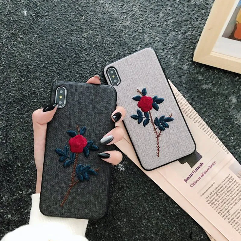 

Embroidery 3D Rose Flower Phone Case For Huawei P30 P20 Mate 20 Pro Lite Silicone Cover For Nova 4 3i 2S P10 P smart Plus