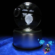 Хрустальный 3D Cosmog шар фигурка Кристал Покемон го шар светодиодный ночник стенд