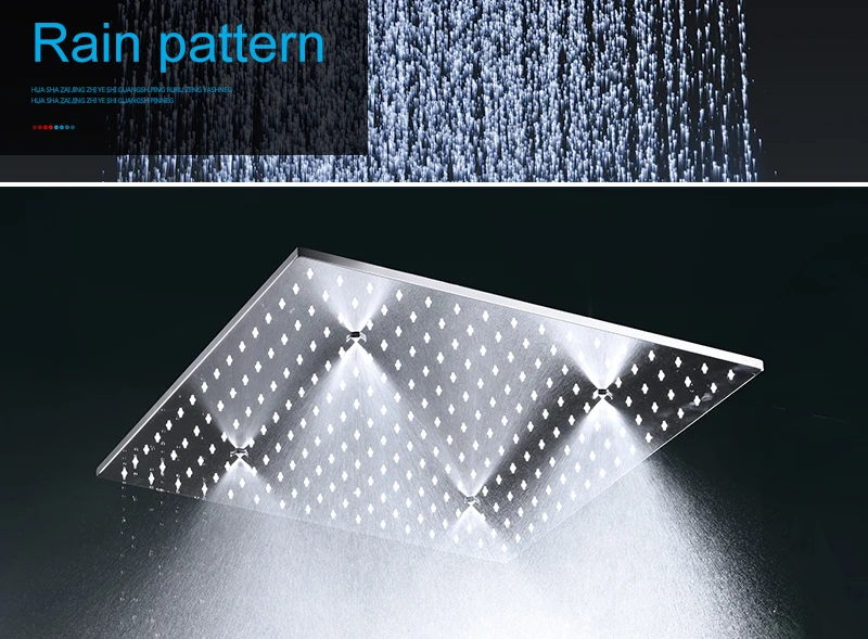 hm LED Ceiling Shower Set 20 Inch constant temperature Change Mist Rain Bathroom Shower Head Multiple Functions Shower Diverter (7)