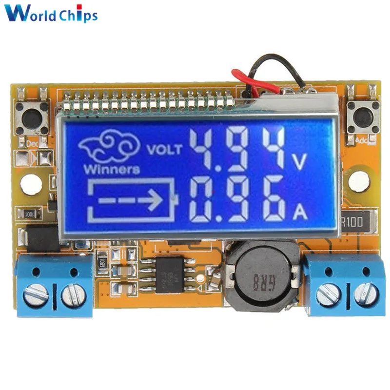 Двойной дисплей DC-DC 5-23 В до 0-16,5 в 3 А Макс понижающий преобразователь питания Регулируемый ЖК понижающий регулятор напряжения