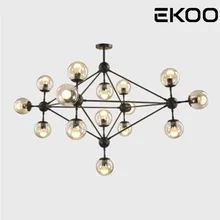 

EKOO Retro vintage industrial bean suspension luminaire pendant lights 15 Globe bar living room hanging pendant lamp