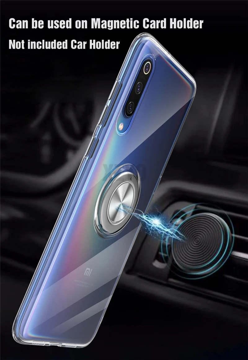 Прозрачный мягкий силиконовый чехол для Xiaomi mi 9 SE 8 mi 9 mi 8 Автомобильный держатель с кольцом-подставкой противоударный чехол красный mi Note 7 Pro Чехол Note7