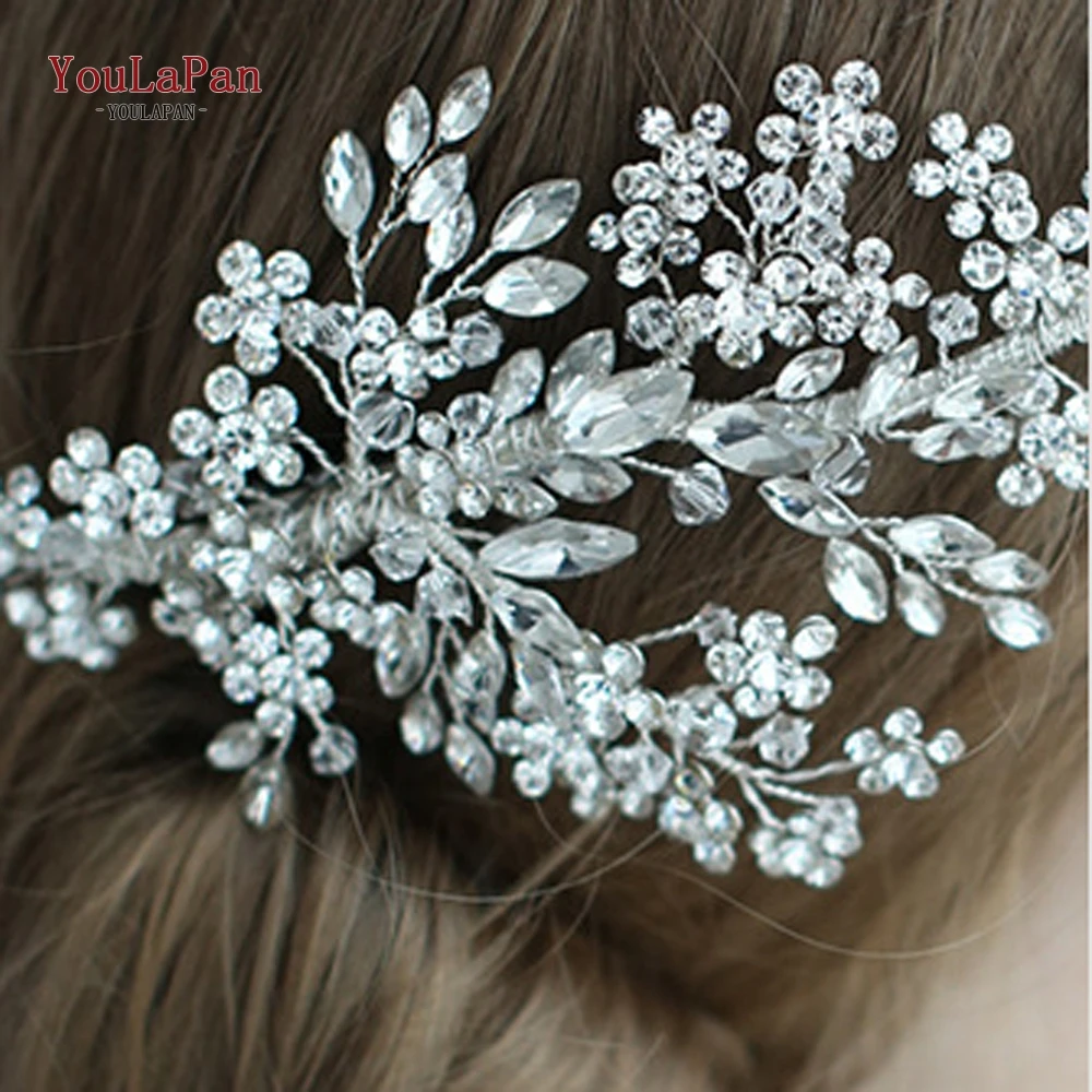 Luxury Crystals Beads Flower Wedding Party Pageant Prom Hair Accessories Clip