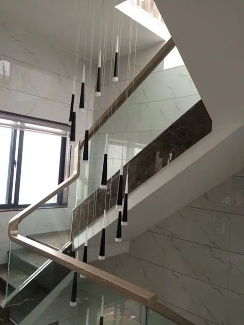 9 24 Pcs Cone Led Strip Pendant Lights Modern Stairwell Hanging 9 24 Pcs Cone Led Strip Pendant Lights Modern Stairwell Hanging Lamp Hotel Acryl