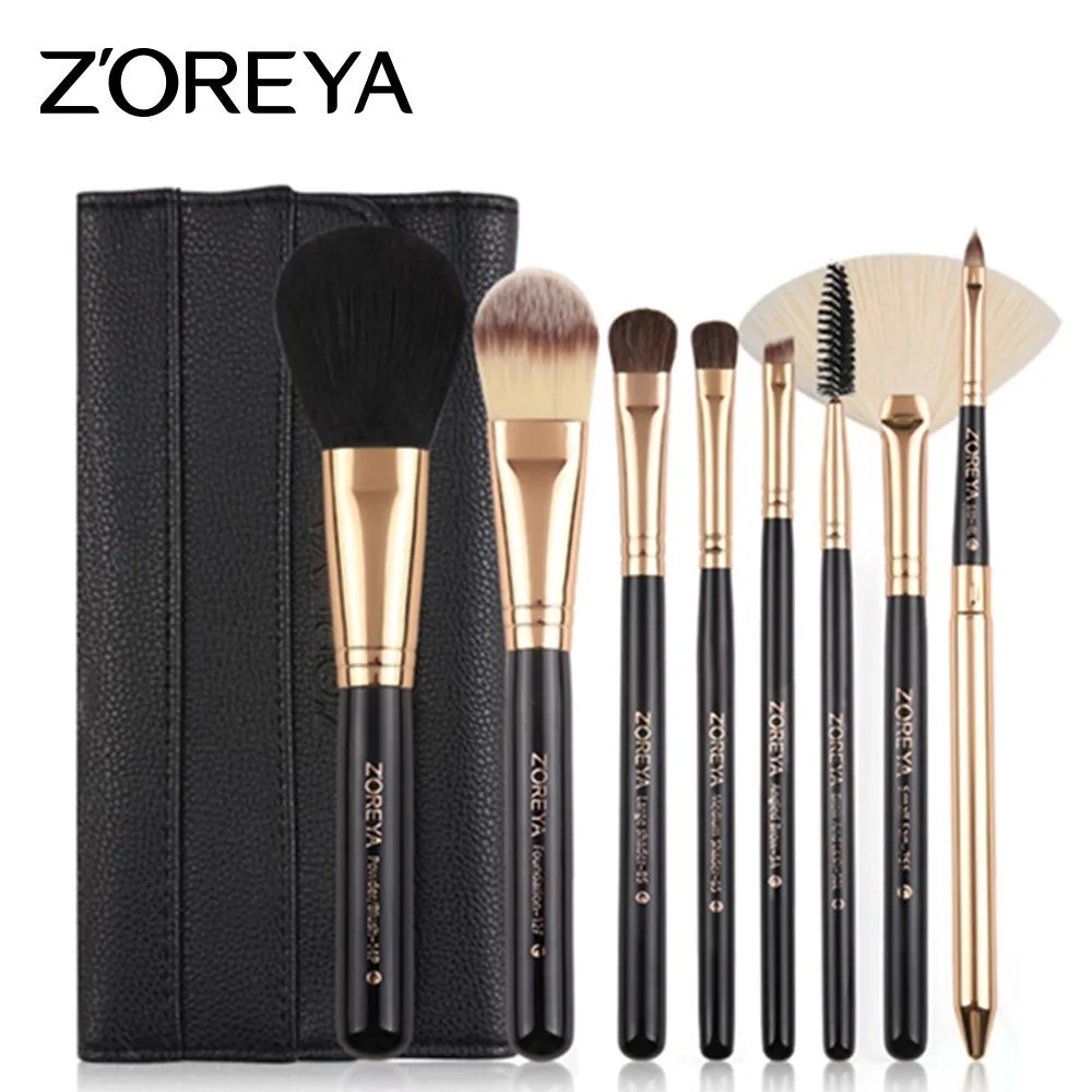 

ZOREYA 8pcs Makeup Brush Set Professional Powder Blush Fan Concealer Eyeshadow Make Up Brushes for Beauty Women Cosmetic Tool