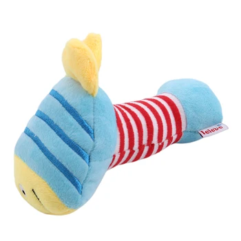 

Cute Striped Baby Cartoon Animals Bed Bell Newborn Rattle Toy 0-1 Year Old Plush Hand Infant Toy