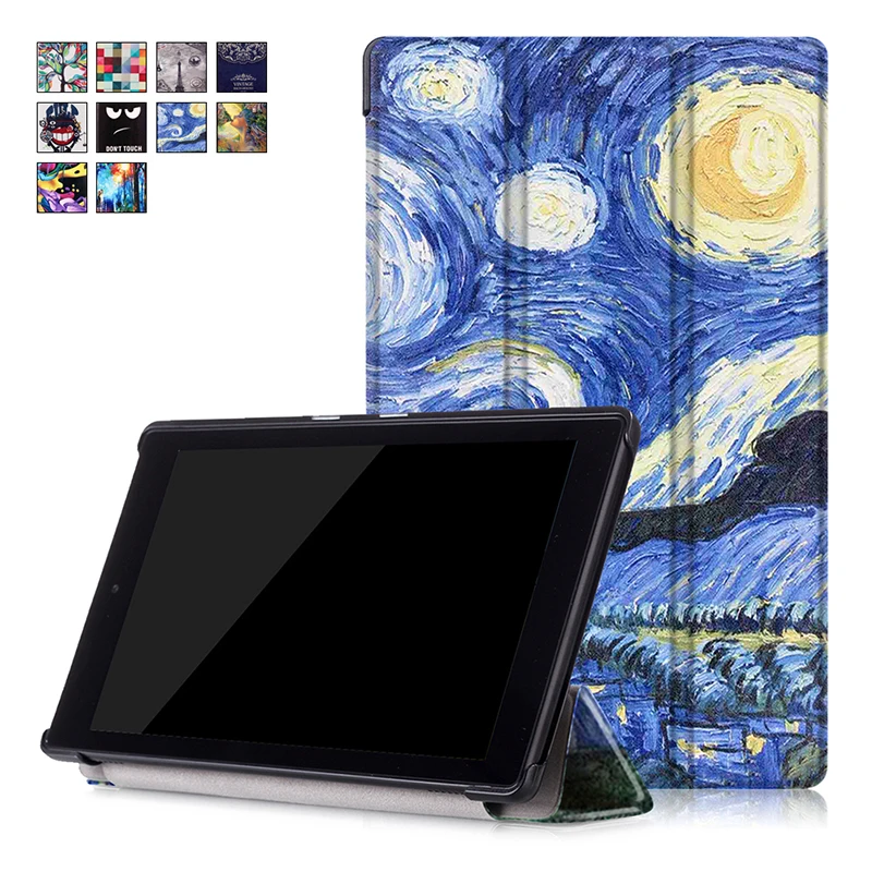Чехол книжка для Amazon Fire HD 8 6 го поколения кожаный чехол подставка планшета с
