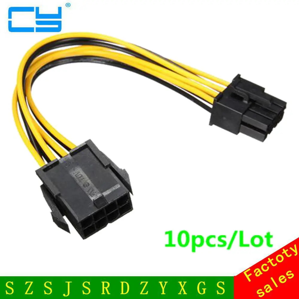

10 шт./лот 18AWG PCI-E 8-контактный штекер на 8-контактный разъем PCI Molex IDE Express Удлинительный кабель адаптер питания для видеокарты