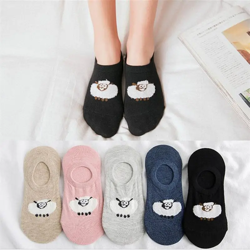 

Summer Korean shallow mouth cartoon invisible socks Thin Breathable cotton socks cat fox cartoon animal women's socks short