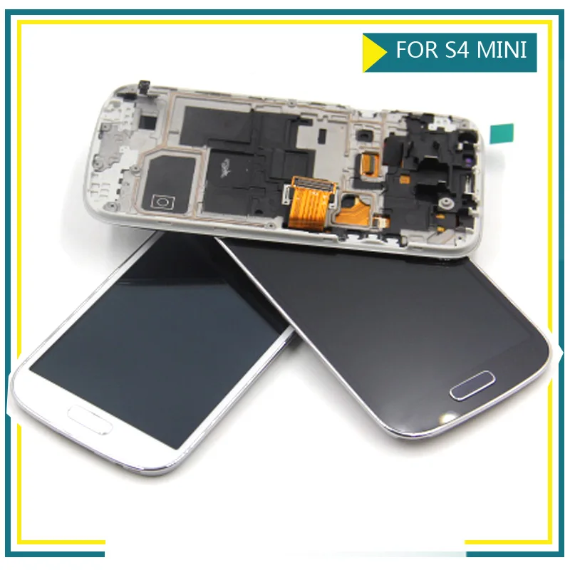 Запасные части с рамкой для samsung Galaxy S4 mini i9190 i9195 i9192 ЖК дисплей + 100% хорошо работает