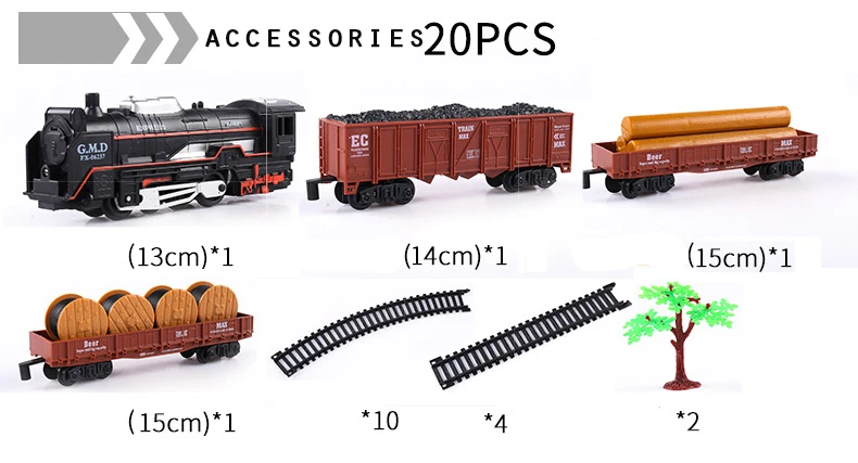 Электрический поезд игрушки Классический моторизованный поезд набор Электрический локомотив модель поезда с двигателем