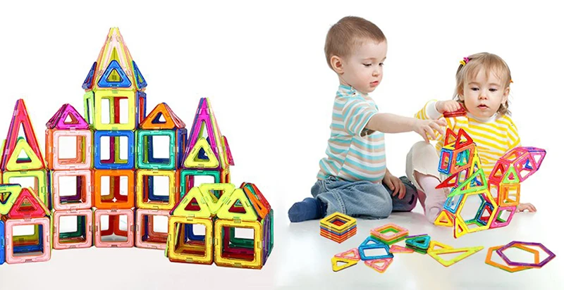 Магнитный конструктор Блоки Игрушки магнитная блок из плиток игрушки для детей развивающие строительство игрушечные кирпичи для малышей
