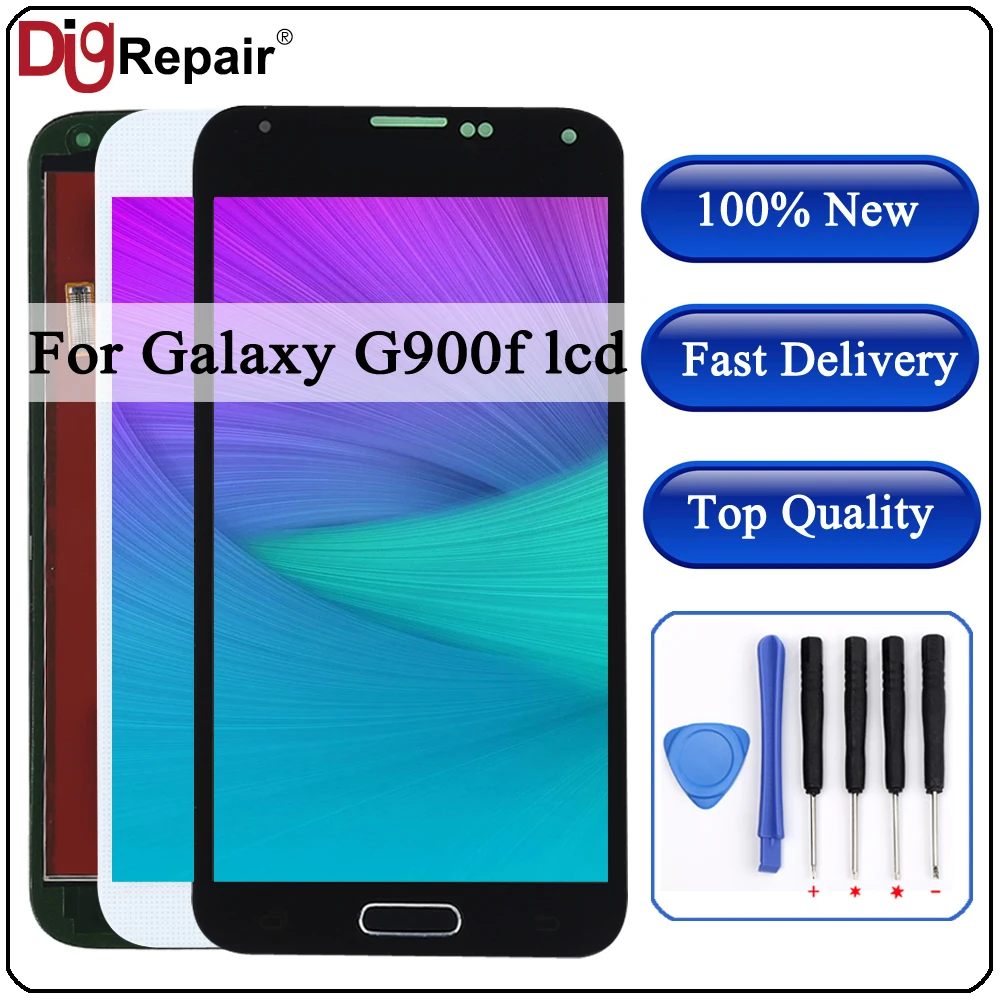 

For SAMSUNG Galaxy S5 LCD G900M G900A G900T G900FD Display Touch Screen Digitizer with Home Button g900f lcd for SAMSUNG S5 LCD