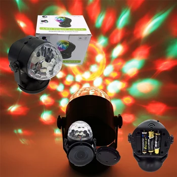 

Sound Control 6W RGB LED Stage Lamps Battery Operated Crystal Magic Ball Laser Projector Disco Stage Effect Light Bar