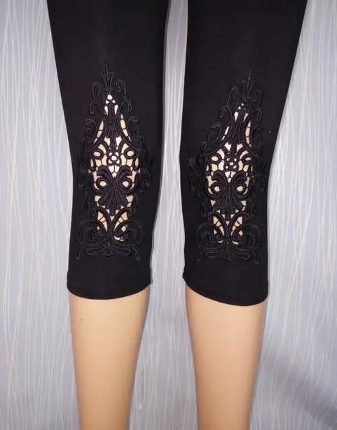 thermal leggings XS-7XL Plus Size Leggings Womens Summer Lace Decoration White Pink Navy Red Leggings Size 7XL 6XL 5xl 4xl 3xl S Custom Made black leggings Leggings