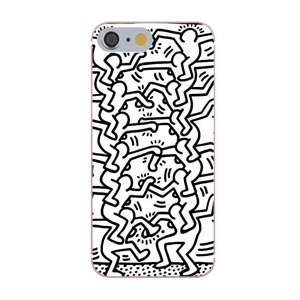 Keith Haring Art для HTC Desire 530 626 628 630 816 820 One A9 M7 M8 M9 M10 E9 Plus U11 Moto G G2 G3 Мягкий ТПУ