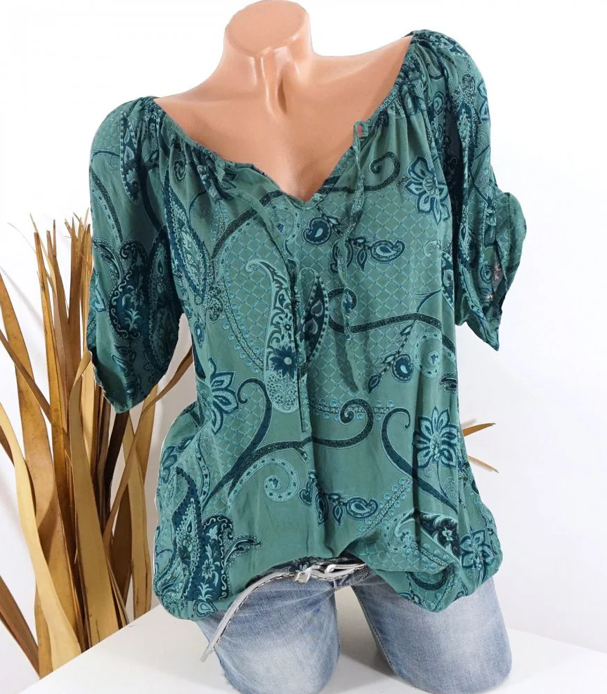 Women Plus Size shirt Long Sleeve Print Stand Collar Button Pullover Top Shirt Big Shirt Fashion Blouse  Sexy Office Lady Blusas