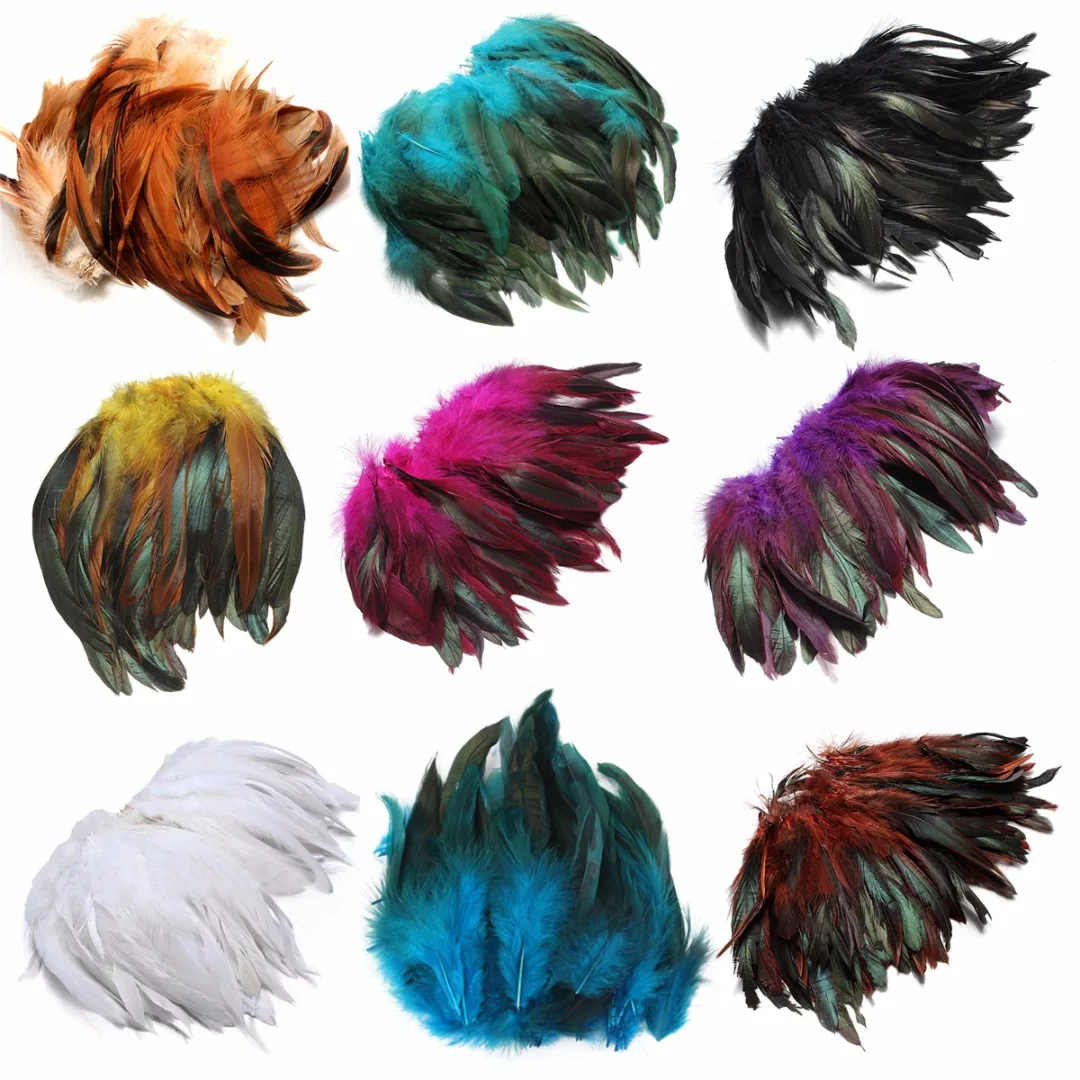 DIY Sale 100pcs / lot cheap pheasant feather, 5-8inch13-20cm, natural color rooster feathers DIY chicken feather jewelry plume