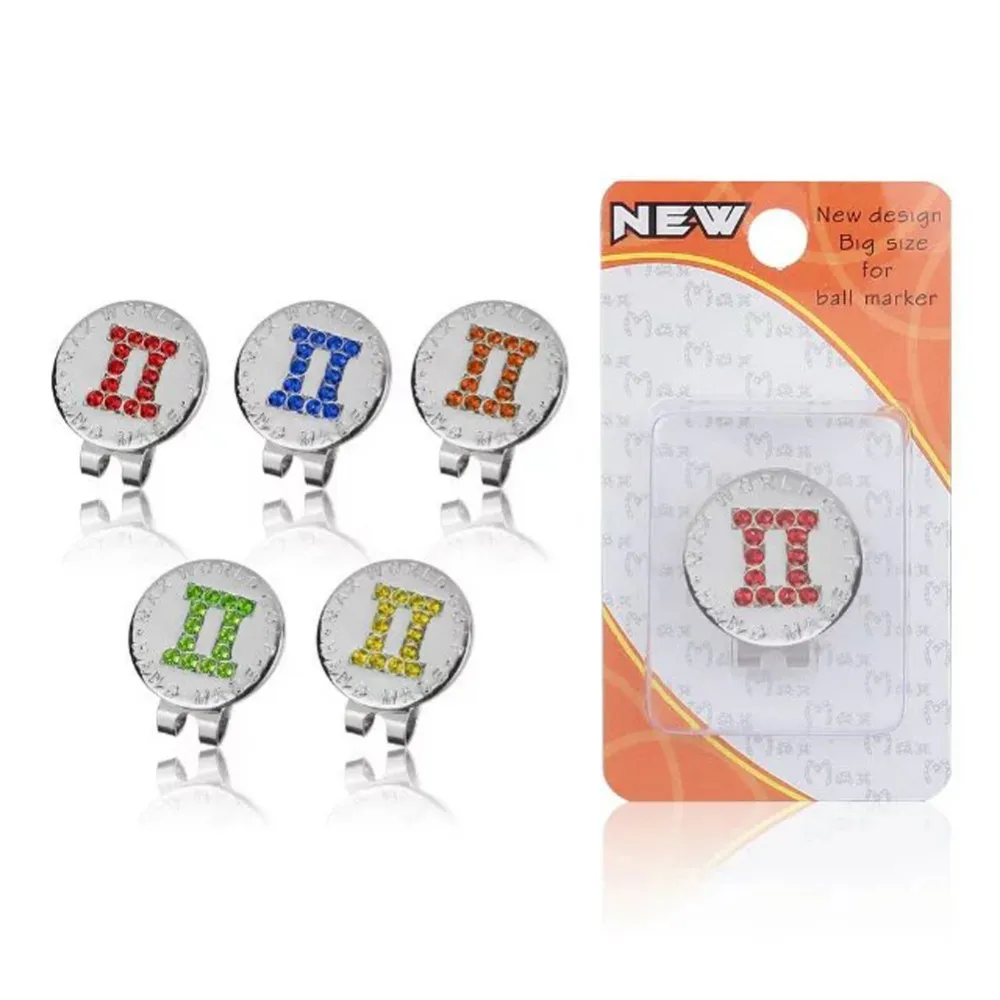 golf marker Golf Hat/Cap Clips Golf Ball Markers with Crystal Diamond