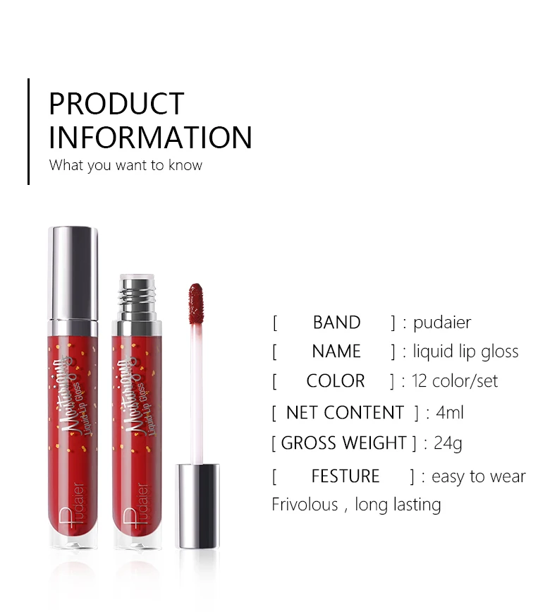 12 Color Liquid Lipstick Matte Makeup Waterproof Red Lip Long Lasting Gloss Mate Black Lip Stick Matte Liquid Lipsticks