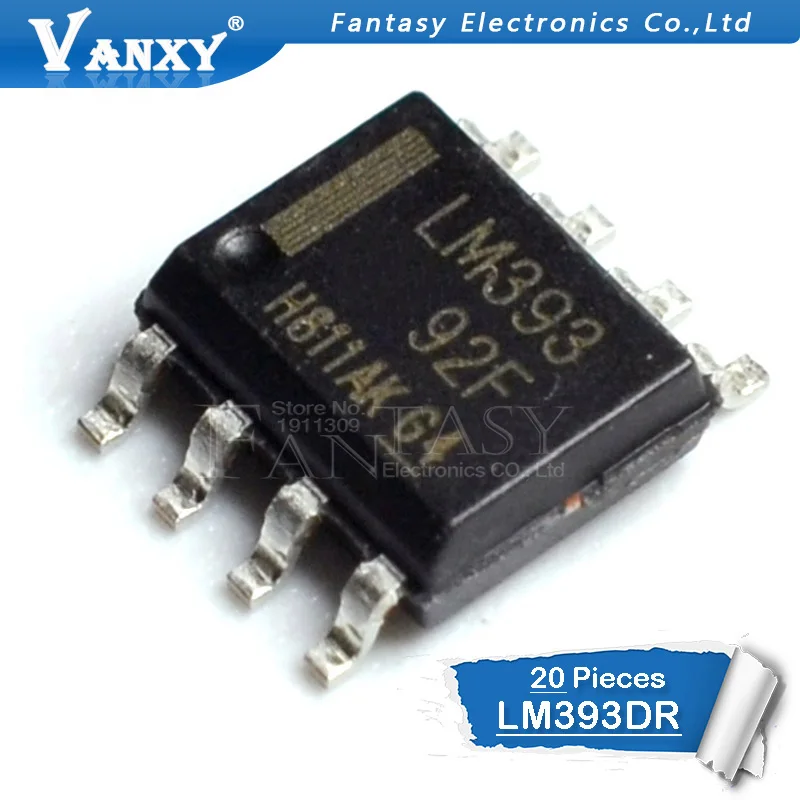 20 шт LM393DR SOP8 LM393 лапками углублением SOP-8 СОП LM393DT LM393DR2G SMD и IC