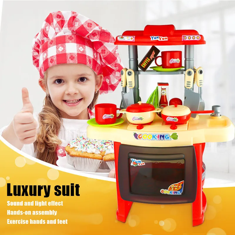 Children Cute Kitchen Cooking Toy Kit DIY Mini Food Toys Pretend Play