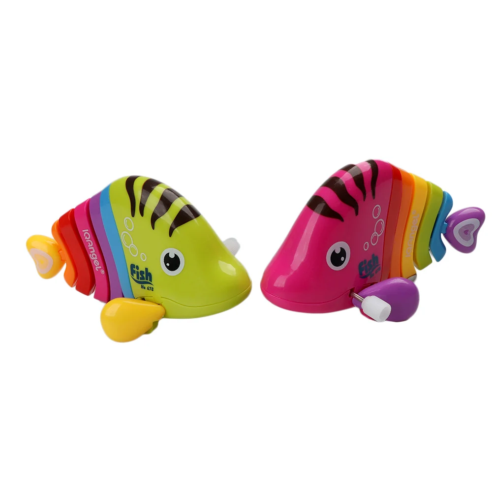 Random Color Colorful Fish Shape Clockwork Toy Creative Lovely Cartoon Cute Wind Up Toy Children