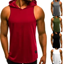 HEFLASHOR, мужские толстовки для фитнеса, безрукавки, без рукавов, бодибилдинг, футболка, модный Стрингер, мужские тренировочные жилеты с капюшоном, спортивная одежда