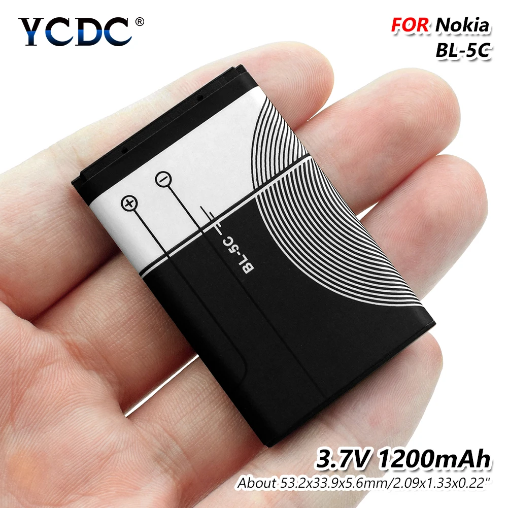 

3.7V 1200mAh Battery BL-5C For Nokia 1100 1101 1110 1112 1208 1600 1680 2112 2118 2255 2270 2280 2300 2600 2610 3100 3105 3120