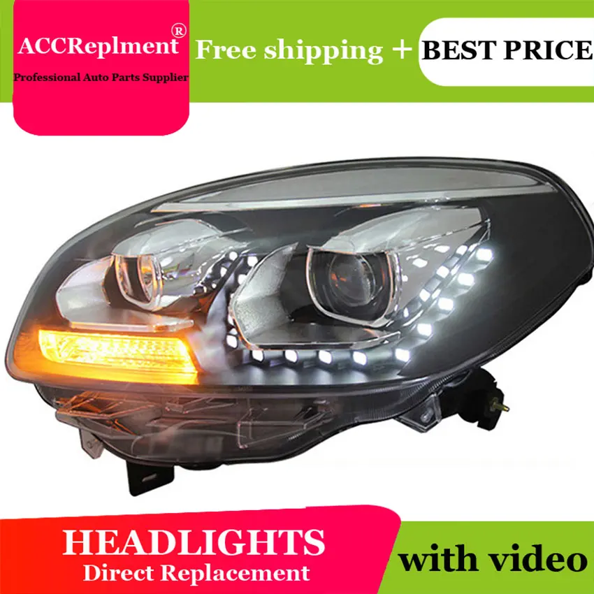 

Car Styling LED Head Lamp for Renault Koleos headlights 2012-2014 koleos led headlight drl H7 hid Q5 Bi-Xenon Lens low beam