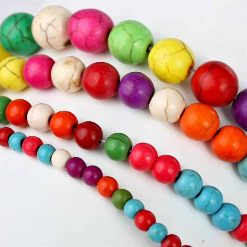 

Mixed Color Synthetise 4MM 6MM 8MM 10MM 12MM Round Stone Beads Loose Strand For Jewelry Making