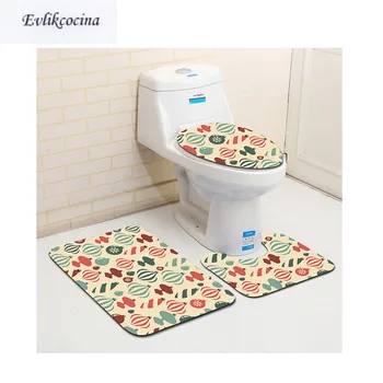 

Free Shipping 3 pcs Merry Christmas Bath Mats Anti Slip Bathroom Mat Set Tapete Banheiro Washable Toilet Rugs Alfombra Bano