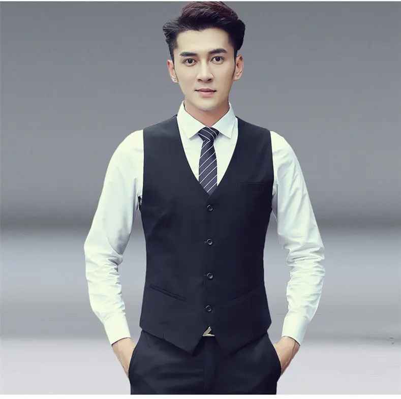 

Men's Business Casual Slim Fit Vests High Quality Large Size 4XL 5XL 6XL Black Red Gray Blue Single Buttons Men Vests Male Suit