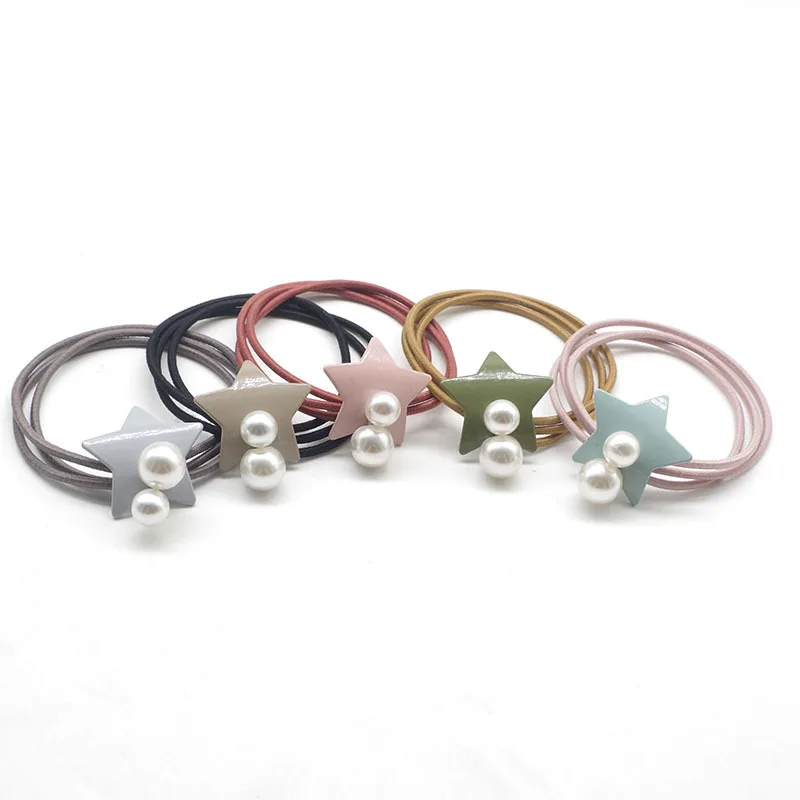 

Multicolor Alloy Five-pointed Star Hair Ties Elastics Hair Ropes Women Hair Scrunchie Ponytail Holder Tie Girls Hair Accessories