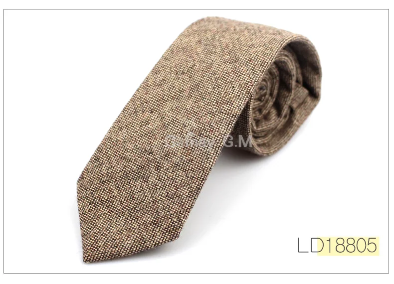 Fashion Wool Ties For Men Skinny Solid Casual Neckties Corbata Slim Striped Necktie for Wedding Gift Suit Cravat Accessories - Цвет: LD18805