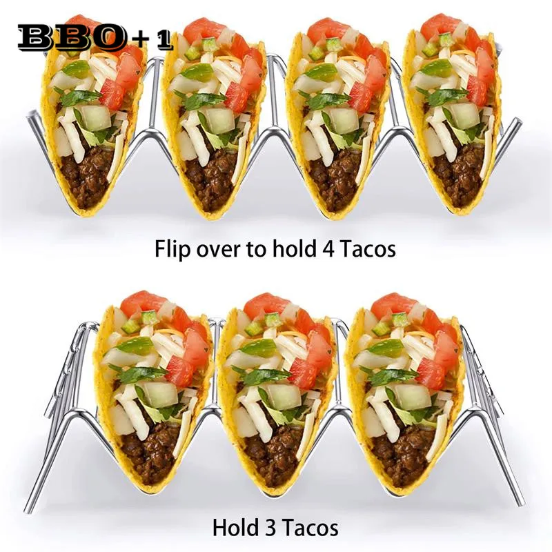 

Display Stand for Pizza Stainless Steel Taco Rack Taco Holder Wave Durable Shell Mexican Food Rack Show Kitchen Tools Restaurant