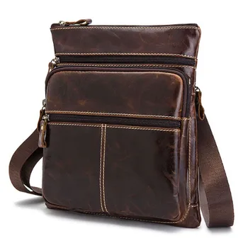 

Genuine Leather Mens Bag Male Crossbody Bags Small Flap Casual Messenger Bags Men's Shoulder Bag Male Genuine Leather