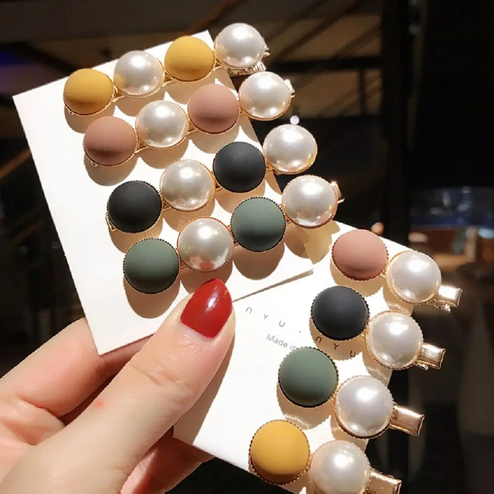 Fashion Candy Scrub Bead Hairpin Sweet Imitiation Pearl Korean Hair Clips Fashion Hair Accessories for Women Beads Hairpins